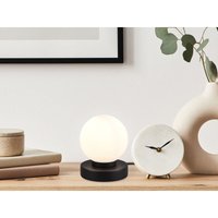 Tischleuchte prinz ii, Glasschirm Weiß Sockel Schwarz - Touchfunktion, Höhe 15cm von REALITY LEUCHTEN