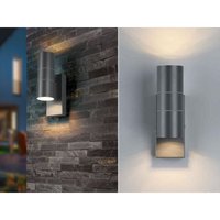 Reality Leuchten - Up Down led Außenwandleuchte mit Dämmerungssensor, Anthrazit Höhe 21cm von REALITY LEUCHTEN