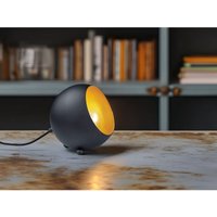 Kleine Tischlampe billy rund aus Metall in Schwarz & Gold, Höhe 16cm Kleine Tischlampe billy rund aus Metall in Schwarz & Gold, Höhe 16cm von Reality