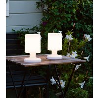 Meinewunschleuchte - 2er set Akku led Tischleuchten per usb aufladbar, Weiß Höhe 20cm von MEINEWUNSCHLEUCHTE