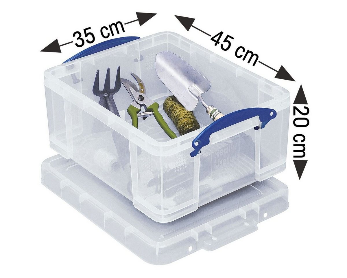 REALLYUSEFULBOX Aufbewahrungsbox, 21 Liter, verschließbar und stapelbar von REALLYUSEFULBOX