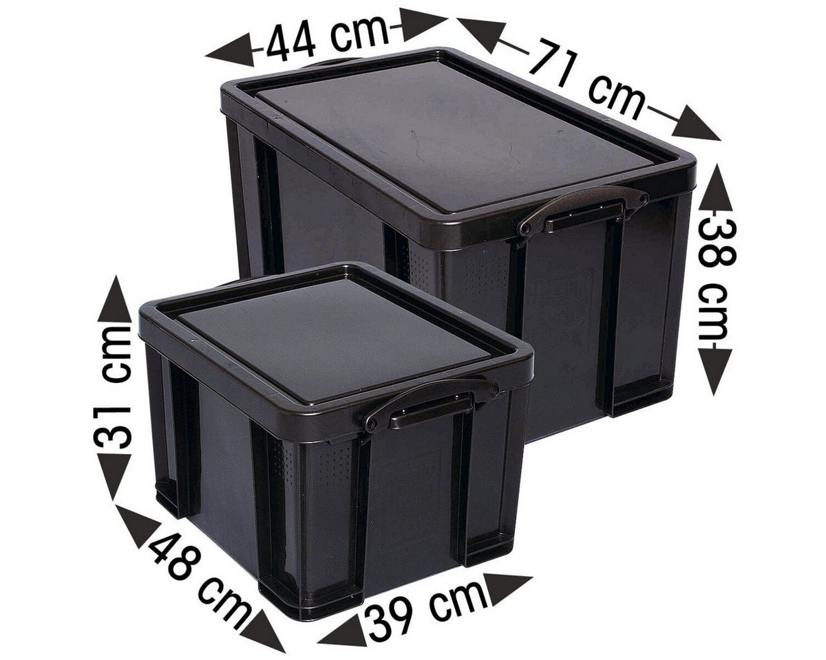 REALLYUSEFULBOX Aufbewahrungsbox (2 St), 84 und 35 Liter, verschließbar und stapelbar von REALLYUSEFULBOX
