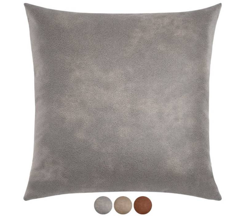 REALLaxx Dekokissen Puris, 50 x 50 cm, Sofakissen, Kunstlederbezug, Kissenbezug mit Füllung, waschbar von REALLaxx