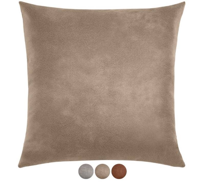 REALLaxx Dekokissen Puris, 50 x 50 cm, Sofakissen, Kunstlederbezug, Kissenbezug mit Füllung, waschbar von REALLaxx