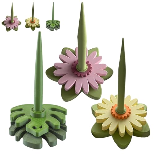 Gerbera-Spinner, 3D-Gedruckter Tragbarer Spinngarnhalter-Spinner, Verwicklungsfreie Drehung Mit Halterung, Häkelzubehör Für Häkeln Und Stricken, Geschenk Für Bastelbegeisterte(3 Color) von REALOKMAN