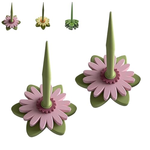 Gerbera Spinner, 3D Printed Portable Spinning Yarn Holder Spinner, Tangle-Free Rotation with Bracket, Crochet Accessory for Crocheting and Knitting, Gift for Craft Enthusiasts(2Pcs Pink) von REALOKMAN