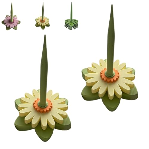 Gerbera Spinner, 3D Printed Portable Spinning Yarn Holder Spinner, Tangle-Free Rotation with Bracket, Crochet Accessory for Crocheting and Knitting, Gift for Craft Enthusiasts(2Pcs Yellow) von REALOKMAN