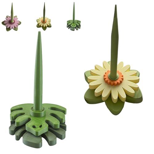 Gerbera Spinner, 3D Printed Portable Spinning Yarn Holder Spinner, Tangle-Free Rotation with Bracket, Crochet Accessory for Crocheting and Knitting, Gift for Craft Enthusiasts(Green+Yellow) von REALOKMAN