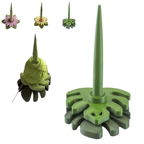 Gerbera Spinner, 3D Printed Portable Spinning Yarn Holder Spinner, Tangle-Free Rotation with Bracket, Crochet Accessory for Crocheting and Knitting, Gift for Craft Enthusiasts(Grün) von REALOKMAN