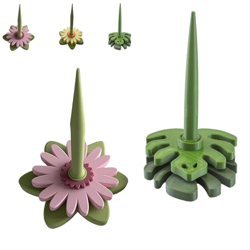 Gerbera Spinner, 3D Printed Portable Spinning Yarn Holder Spinner, Tangle-Free Rotation with Bracket, Crochet Accessory for Crocheting and Knitting, Gift for Craft Enthusiasts(Pink+Green) von REALOKMAN