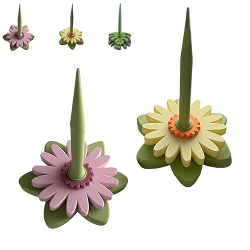 Gerbera Spinner, 3D Printed Portable Spinning Yarn Holder Spinner, Tangle-Free Rotation with Bracket, Crochet Accessory for Crocheting and Knitting, Gift for Craft Enthusiasts(Pink+Yellow) von REALOKMAN