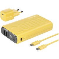 Realpower - PB-20000 Power Pack Powerbank 20000 mAh Li-Ion usb, usb-c® Gelb von REALPOWER