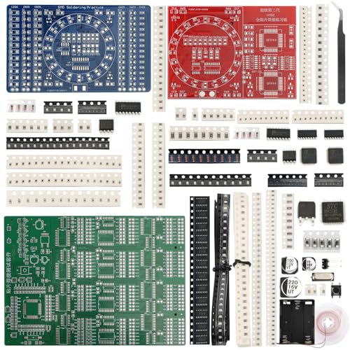 Prototype Board Lötbares Breadboard Löt Bausatz,3 Kits LED SMD SMT Löten Übungsbrett Komponenten,Lötübung Trainingskit NE555 Löten Lernen Elektronische Leiterplatte Modul Anzug von REAQUE