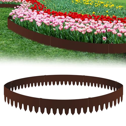 REAWOW 8 stück Rasenkante Metall Mähkante,99.7cm L x17cm H Rasenbleche Metall mit Dornen,Beeteinfassung für Hof Garten Bauernhof Verwendet Werden… von REAWOW