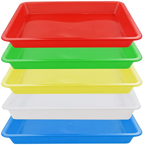 Mehrfarbige Tabletts – Activity Tray Crafts Organizer Tablett Serviertablett für Schule, Zuhause, Kunst und Handwerk, DIY-Projekte, Malerei, Perlen, Organisationsbedarf, 5 Farben von REBECASKYENS