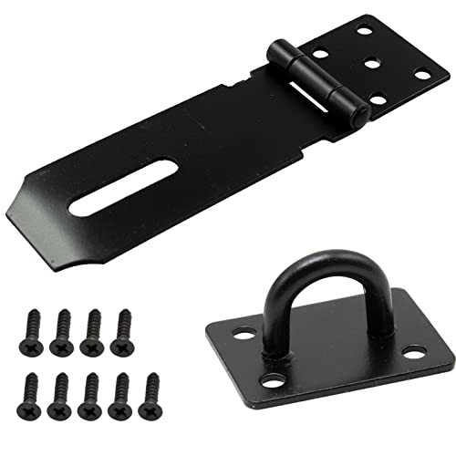 Vorhängeschloss Hasp Edelstahl Sicherheits Überfalle Haspe Türriegel Torriegel Türverschluss Torschloss Klappriegel Schuppen Verriegelungs Türschloß für Türen Schränke Hölzern Tore, Schwarz 4 inch Vorhängeschloss Hasp Edelstahl Sicherheits Überfalle Haspe Türriegel Torriegel Türverschluss Torschloss Klappriegel Schuppen Verriegelungs Türschloß für Türen Schränke Hölzern Tore, Schwarz 4 inch von REBECASKYENS