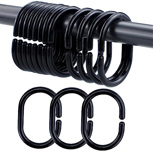 12 Stück Schwarz Duschvorhang Haken, Kunststoff Duschvorhangringe, C-Form Duschvorhang für Duschfensterstange,Duschvorhangstangen,Vorhängen 12 Stück Schwarz Duschvorhang Haken, Kunststoff Duschvorhangringe, C-Form Duschvorhang für Duschfensterstange,Duschvorhangstangen,Vorhängen von REBECCAGIBSON