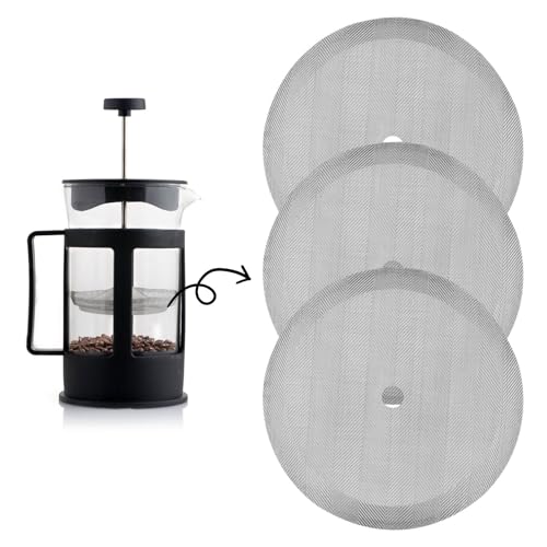 3 Stück Kaffeepresse Filter 350ml Ersatzfiltersieb für Kaffeedrücker, French Press sieb, Edelstahl Mesh-Ersatz für Universal 0.35L / 2 Tassen French Press Kaffeemaschinen 3 Stück Kaffeepresse Filter 350ml Ersatzfiltersieb für Kaffeedrücker, French Press sieb, Edelstahl Mesh-Ersatz für Universal 0.35L / 2 Tassen French Press Kaffeemaschinen von REBECCAGIBSON