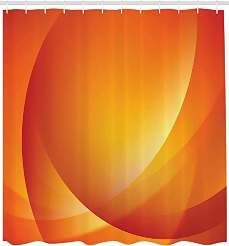 3D Duschvorhang 120x180 Orange Duschvorhänge Antischimmel Wasserdicht Badevorhang Orange Duschrollo für Badewanne Dusche Shower Curtains, 8 Duschvorhang Ringe von REBELA