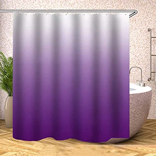 3D Duschvorhang 180x200 Lila Duschvorhänge Antischimmel Wasserdicht Badevorhang Lila Duschrollo für Badewanne Dusche Shower Curtains, 12 Duschvorhang Ringe von REBELA