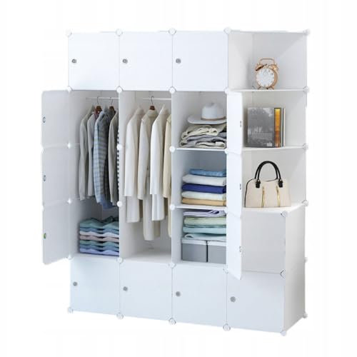 Rebiko - Modularschrank Garderobe Garderobenschrank Schrank XXL weiß Klappschrank geräumiges Hochbett für Wohnzimmer Schlafzimmer 183x147x47 cm Modern Geräumig Funktional Praktisch Deko von REBIKO