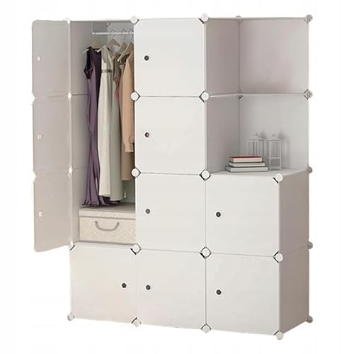 Schrank Garderobe Garderobe Weiß 12 Ablagefächer Modular Geräumig Funktional Lagerung 147 x 111 x 47 cm von REBIKO