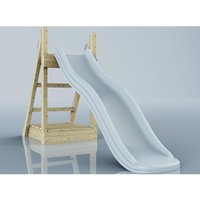 Rebo - Rutsche Fuchs Kinderrutsche outdoor aus Holz in Blau, Rutsche outdoor freistehende Rutsche175cm von REBO