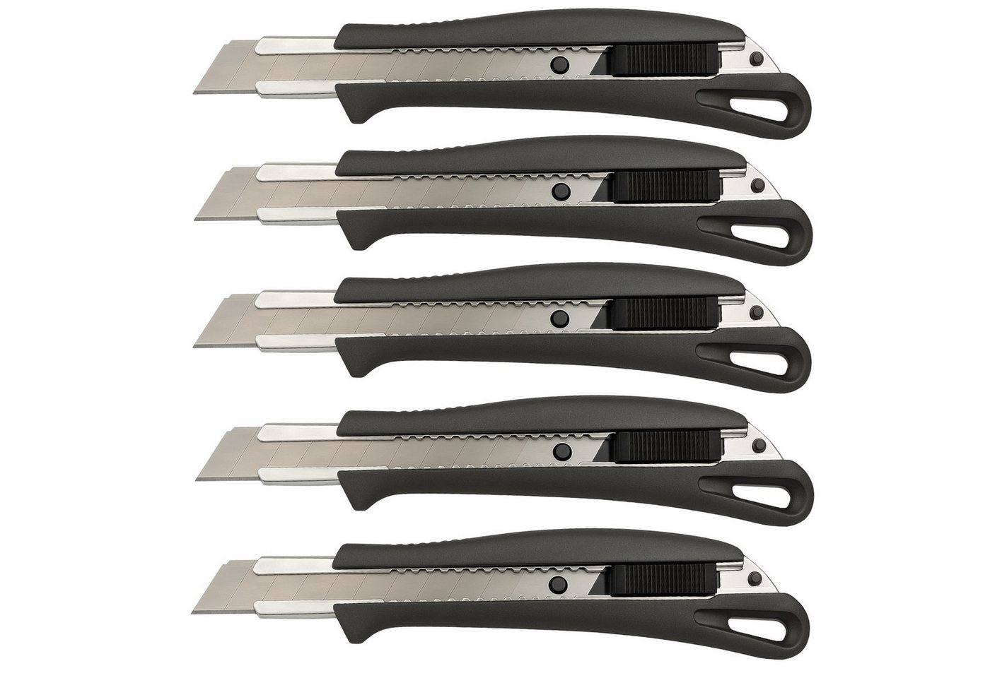 RECA NORM GmbH Cuttermesser 5x RECA Profi Cuttermesser Aluminium 18mm Autolock Teppichmesser von RECA NORM GmbH