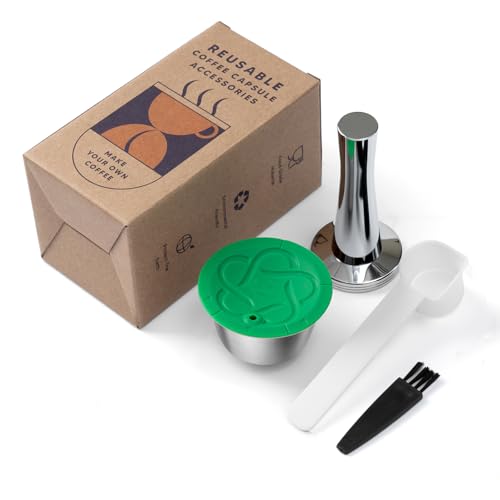 Capsules rechargeables Filtres à dosettes de café réutilisables compatibles avec les brasseurs Dolce Gusto avec cuillère et brosse (1 Kapseln) von RECAFIMIL