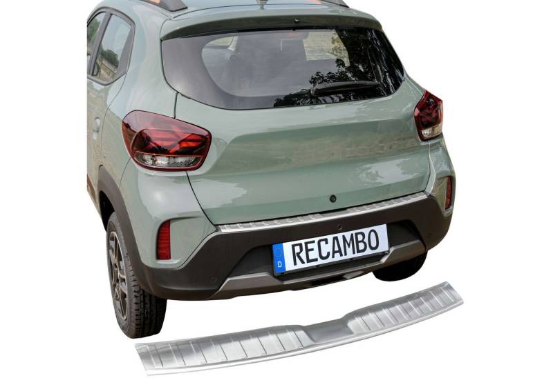 RECAMBO Ladekantenschutz für Dacia Spring, BJ ab 2022> Stoßstangenschutz, V2A rostfrei, Exklusive Optik, praktischer Schutz & perfekte Passform von RECAMBO