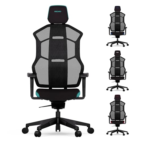 RECARO AER Essential 2-in-1 Gaming & Bürostuhl Ergonomisch [Büro-Zertifiziert] | Premium Polsterung | Made in Germany | flexibel einstellbar - bis 150kg, Ocean Blue von RECARO