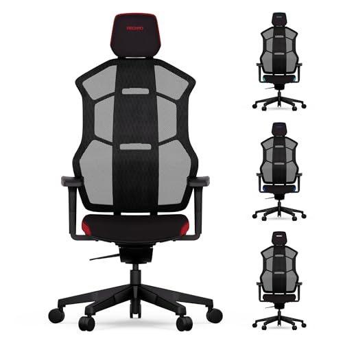 RECARO AER Gamingstuhl – Ergonomischer Gaming Chair | Premium-Polsterschaum | ideal auch als Bürostuhl oder Schreibtischstuhl | individuell einstellbar | 150 Kg – Ruby Red von RECARO