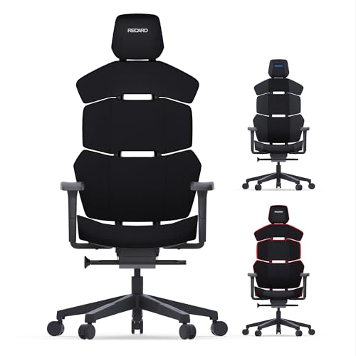 RECARO NXT Essential Premium Gaming & Bürostuhl Ergonomisch [Büro-Zertifiziert] | Made in Germany | Microfaser Dinamica/PU-Leder Skai | Höhenverstellbar - bis 150kg, Raven Black von RECARO