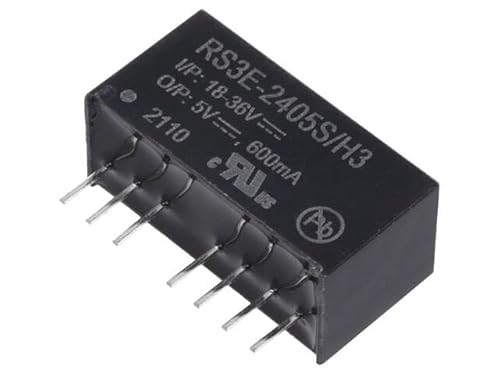 RS3E-2405S/H3 Wandler: DC/DC 3W UEing: 18-36V UAusg: 5VDC IAusg: 600mA SIP8 RECO RS3E-2405S/H3 Wandler: DC/DC 3W UEing: 18-36V UAusg: 5VDC IAusg: 600mA SIP8 RECO von RECOM