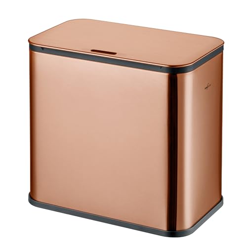 RedFactor Edelstahl Hängender Biomülleimer mit Filterdeckel – 5L Geruchsdichter Kompostbehälter für Küchenunterschrank, Arbeitsplatte oder Spülschrank (Kupfer) von RED FACTOR