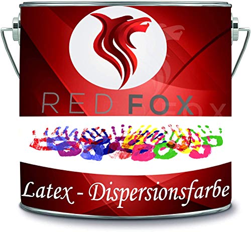 RED FOX Dispersionsfarbe strapazierfähige Latexfarbe Wandfarbe in vielen Premium Farben (2 l, Blau Grün) von RED FOX