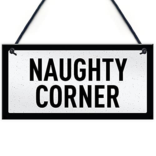 RED OCEAN Barschilder für den Außenbereich "NauGHTY Corner", lustiges Schild für Zuhause, Bar, Pub, Man Cave Schild von RED OCEAN