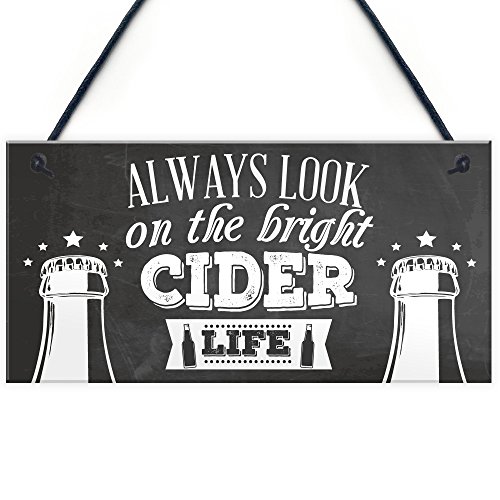 RED OCEAN Bright Cider Life Bar Pub Man Cave Alcohol lustiges Schild zum Aufhängen, Freundschaftsgeschenk von RED OCEAN