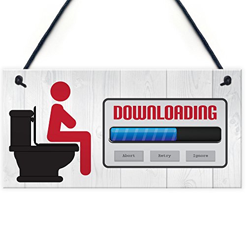 RED OCEAN Download, lustiges Toiletten-Türschild zum Aufhängen, Hauseinweihung, Badezimmer, Geek, Wanddekoration von RED OCEAN