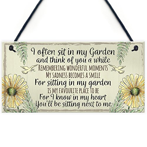 RED OCEAN Gartenschild Sommerhaus Schild Gartenschuppen Freundschaft Mama Oma Gedenkgeschenk von RED OCEAN