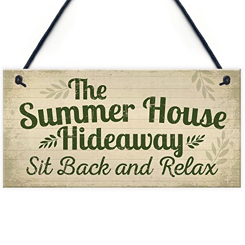 RED OCEAN Gartenschild "The Summer House", Schild für Gartenschuppen, Freundschaftsgeschenk von RED OCEAN