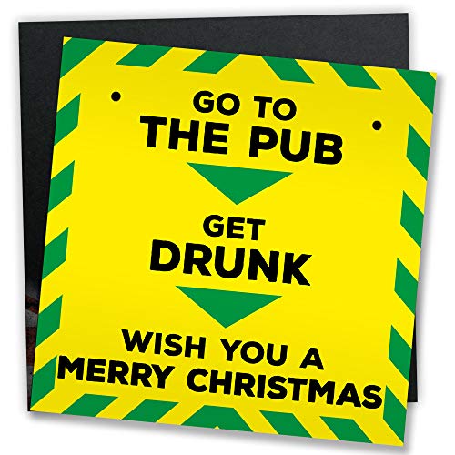 RED OCEAN Lustiges Schild mit Aufschrift "Get Drunk Pub", Bar, Lockdown, Geschenk von RED OCEAN