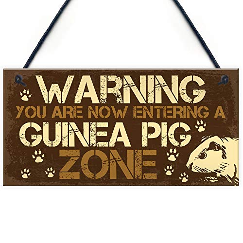 RED OCEAN Warnschild mit Aufschrift "Beware Of The Guinea Pig" für Meerschweinchen-Liebhaber, lustiges Haustierschild RED OCEAN Warnschild mit Aufschrift "Beware Of The Guinea Pig" für Meerschweinchen-Liebhaber, lustiges Haustierschild von RED OCEAN