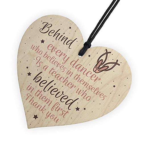 Red Ocean Holzherz, Schild mit Aufschrift „Behind every dancer“, Geschenk für Tanzlehrer von RED OCEAN
