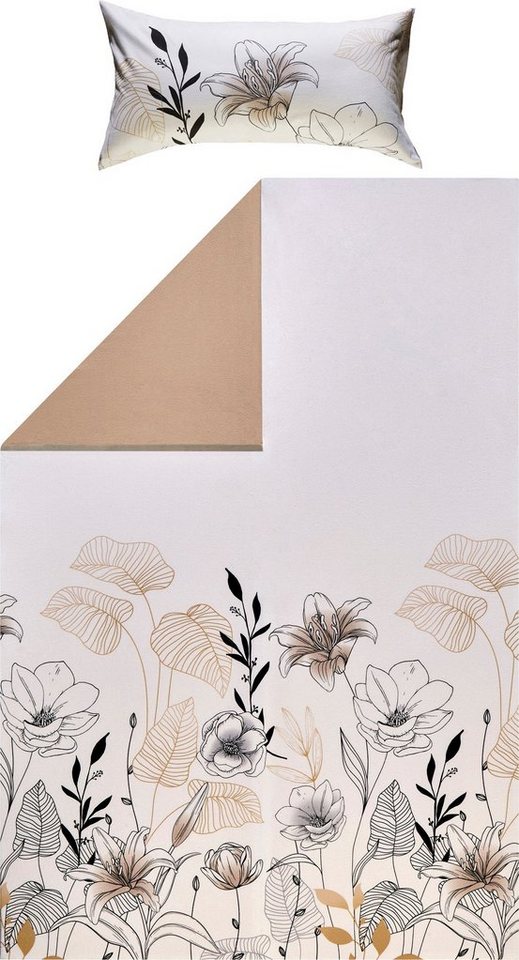 REDBEST Bettwäsche Wendebettwäsche, Biber, 3 teilig, Blumen REDBEST Bettwäsche Wendebettwäsche, Biber, 3 teilig, Blumen von REDBEST