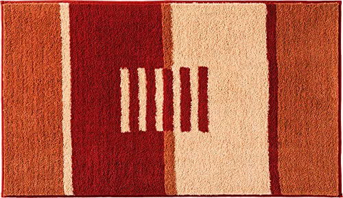 REDBEST Badematte, Badteppich, Badvorleger Houston - rutschhemmend, Flauschiger Flor, pflegeleicht, für Fußbodenheizung geeignet - Terra Größe 80x140 cm von REDBEST