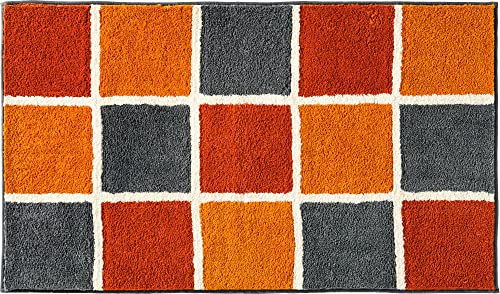 REDBEST Badematte, Badteppich, Badvorleger karo Los Angeles - rutschhemmend, Flauschiger Flor, pflegeleicht, für Fußbodenheizung geeignet - Terra Größe 50x80 cm REDBEST Badematte, Badteppich, Badvorleger karo Los Angeles - rutschhemmend, Flauschiger Flor, pflegeleicht, für Fußbodenheizung geeignet - Terra Größe 50x80 cm von REDBEST