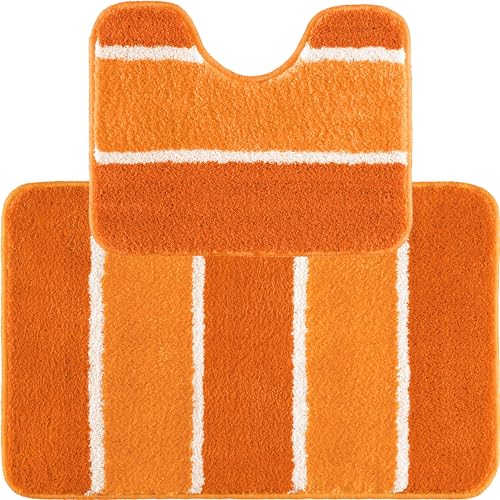 REDBEST Badematte + WC-Umrandung Set 2-TLG. orange Größe 50x80 cm + 40x50 cm REDBEST Badematte + WC-Umrandung Set 2-TLG. orange Größe 50x80 cm + 40x50 cm von REDBEST