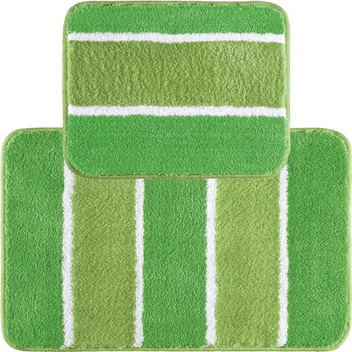 REDBEST Badematte + WC-Vorlage Set 2-TLG. grün Größe 50x80 cm + 40x50 cm von REDBEST