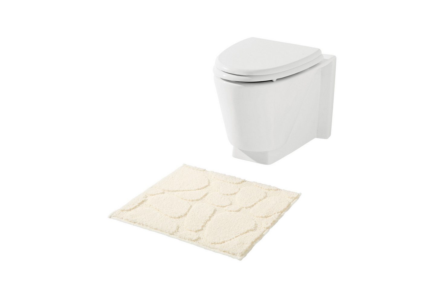 REDBEST Badematte WC-Vorlage "Jacox", Höhe 18 mm, eckig, Uni von REDBEST